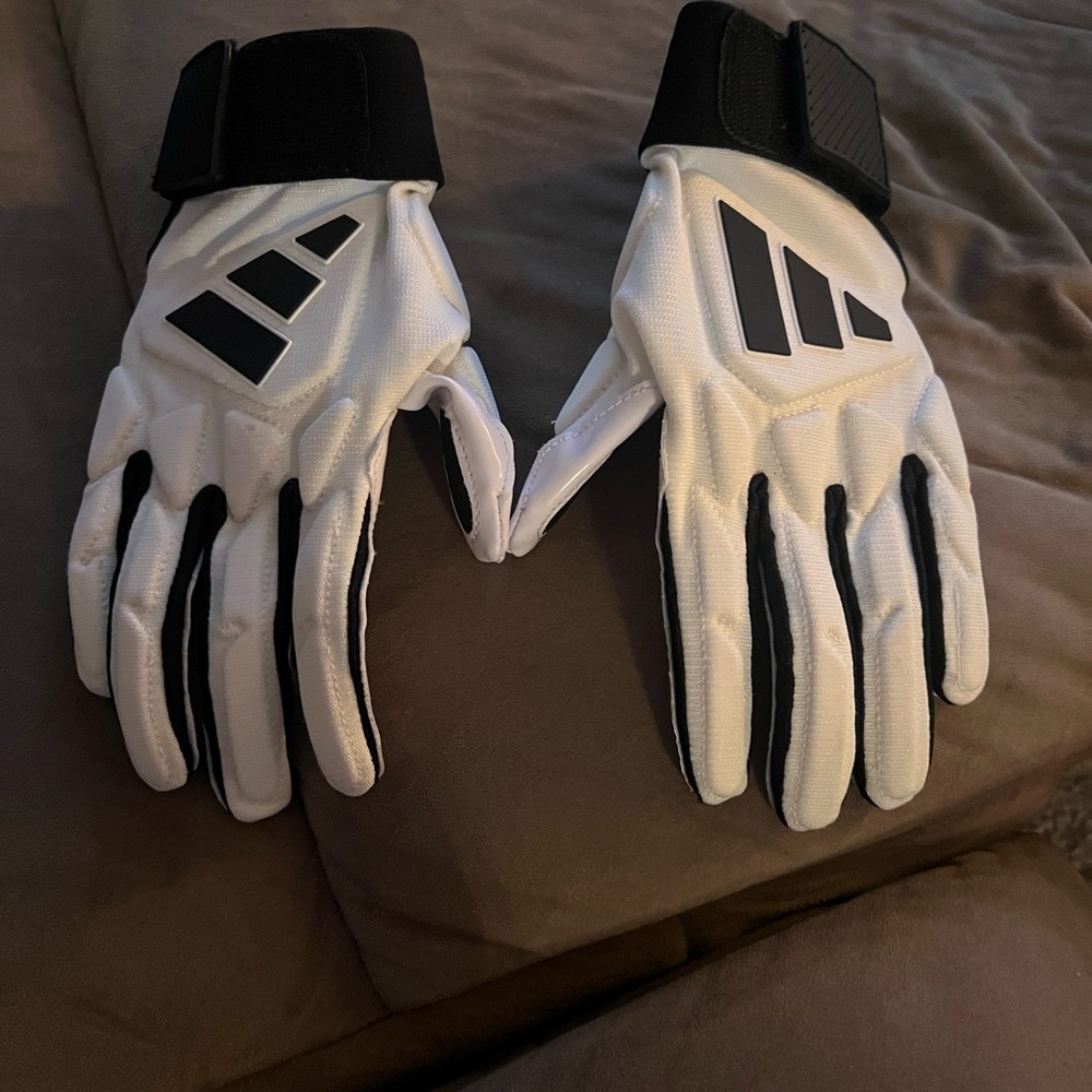 Adidas Black and White Athletic football receiver Gloves